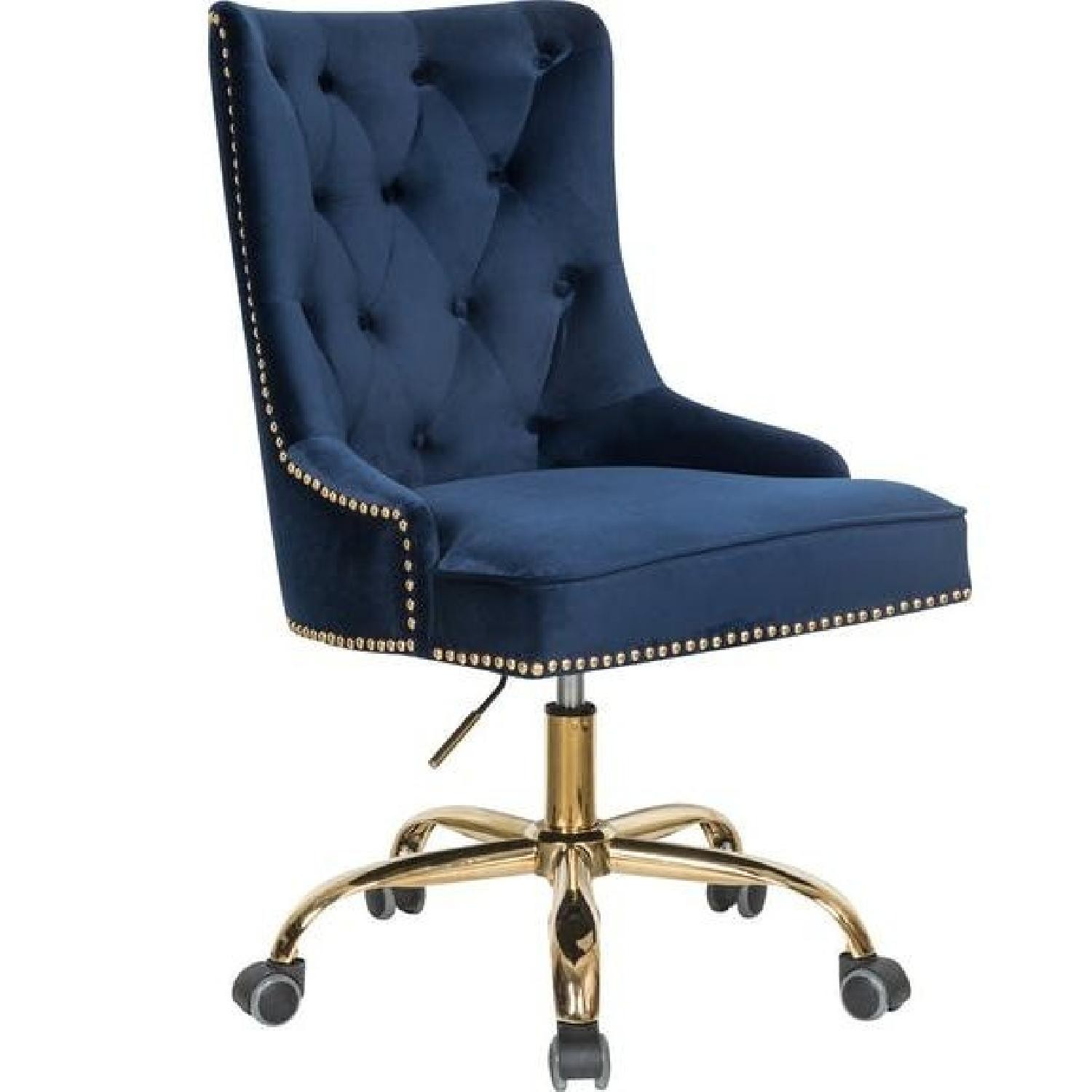 Blue Velvet Office Chair